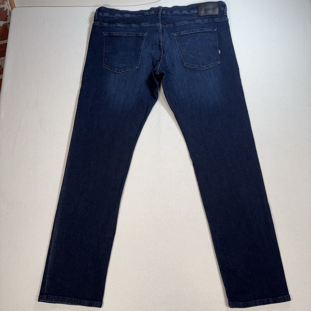 Boss Delaware 3-1 Slim Fit Jeans Men's 42x34 Blue Stretch Tapered Denim - Picture 2 of 16